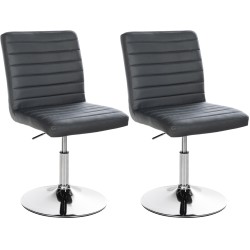 Juego de 2 sillas de comedor Elvas, polipiel, gris