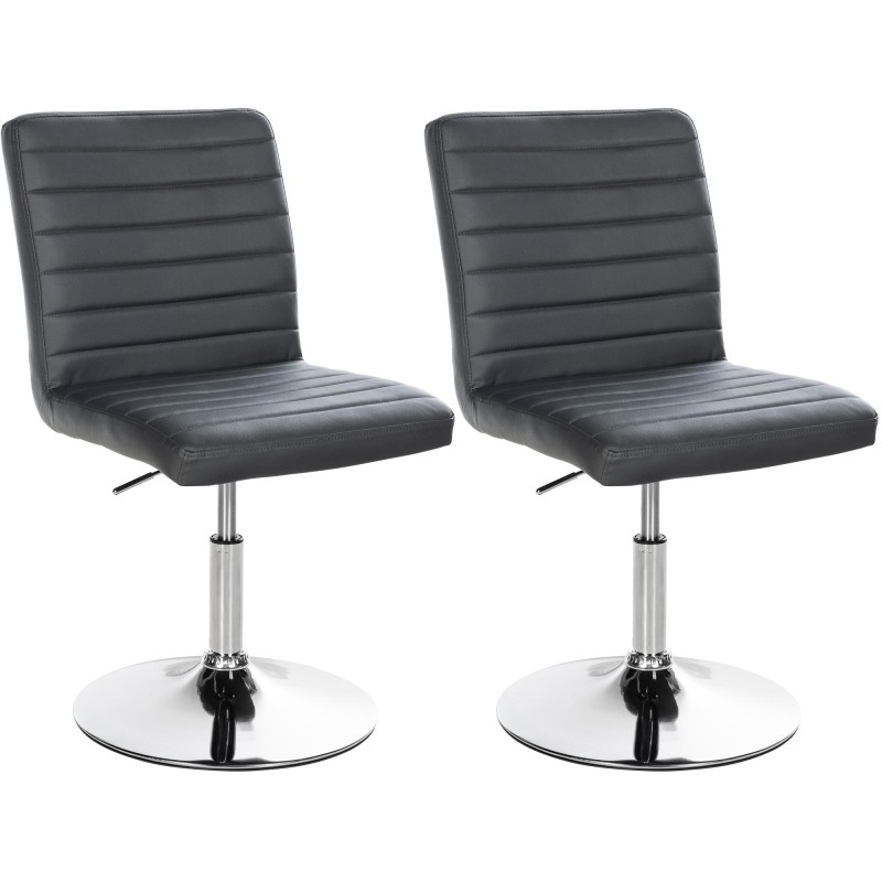 Juego de 2 sillas de comedor Elvas, polipiel, gris