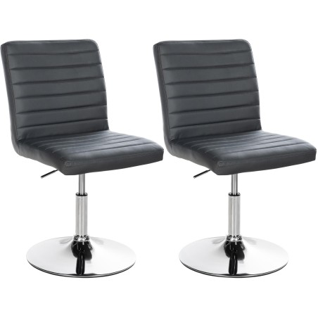 Juego de 2 sillas de comedor Elvas, polipiel, gris