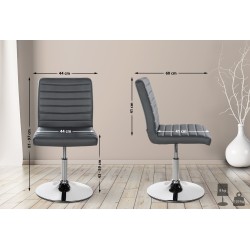 Juego de 2 sillas de comedor Elvas, polipiel, gris