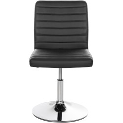 Juego de 2 sillas de comedor Elvas, piel sintética, negras