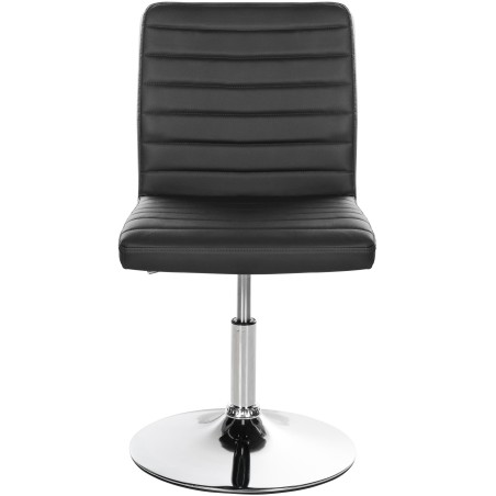 Juego de 2 sillas de comedor Elvas, piel sintética, negras