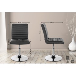 Juego de 2 sillas de comedor Elvas, piel sintética, negras