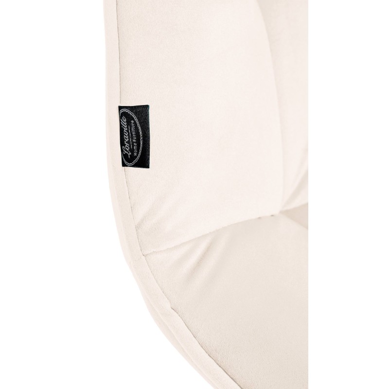 Juego de 2 sillas de comedor Vermont en terciopelo color crema