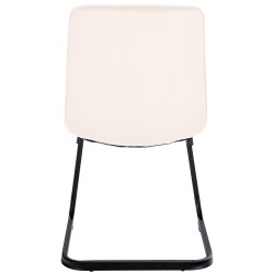 Juego de 2 sillas de comedor Vermont en terciopelo color crema