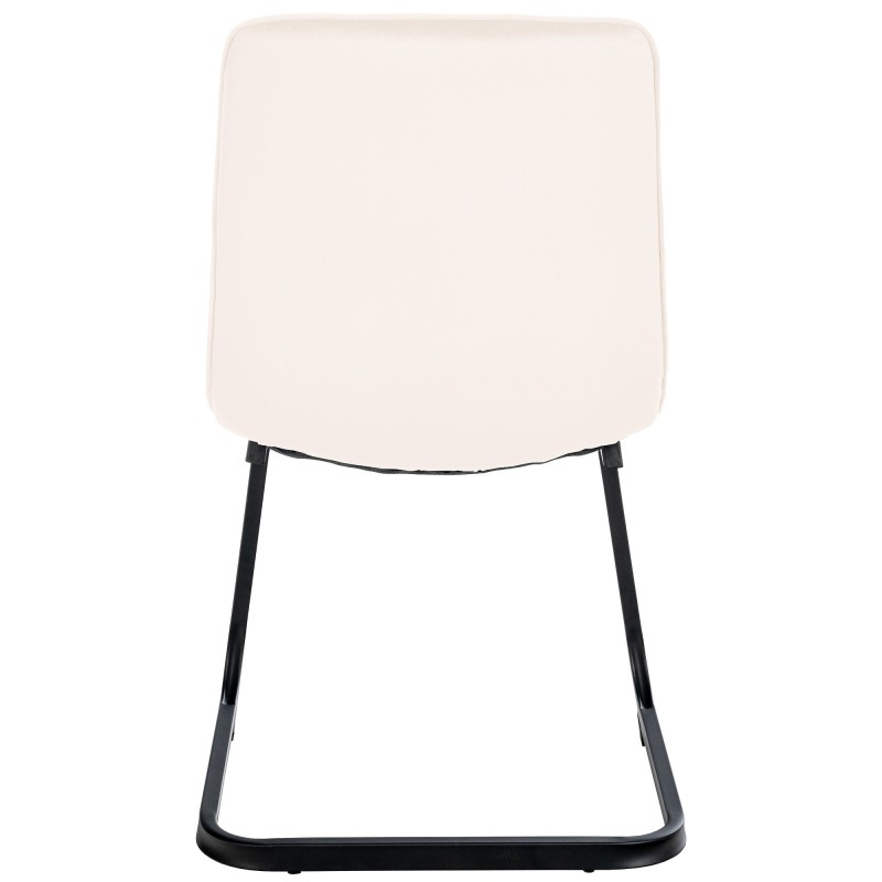 Juego de 2 sillas de comedor Vermont en terciopelo color crema