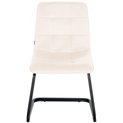 Juego de 2 sillas de comedor Vermont en terciopelo color crema