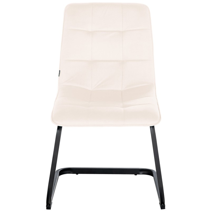 Juego de 2 sillas de comedor Vermont en terciopelo color crema