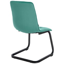 Juego de 2 sillas de comedor Vermont en terciopelo verde