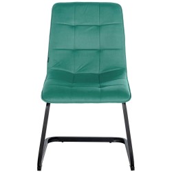 Juego de 2 sillas de comedor Vermont en terciopelo verde