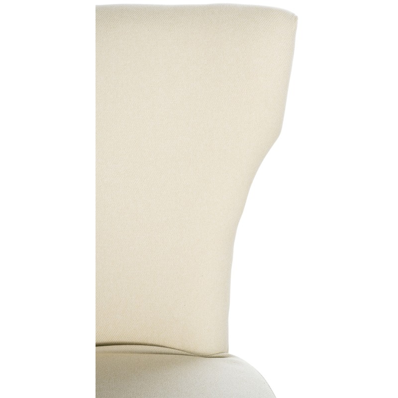 Juego de 2 sillas de comedor Zadar, tapizadas en tela color crema oscuro antiguo.