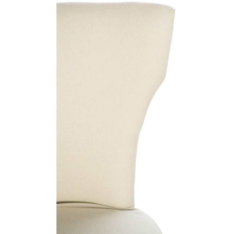 Juego de 2 sillas de comedor Zadar, tapizadas en tela color crema claro de estilo antiguo.