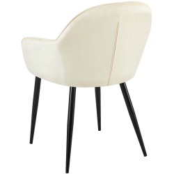Juego de 2 sillas de comedor Boise en terciopelo color crema