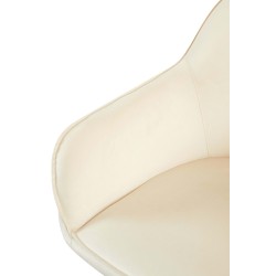 Juego de 2 sillas de comedor Boise en terciopelo color crema