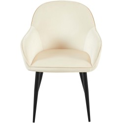 Juego de 2 sillas de comedor Boise en terciopelo color crema