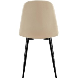 Juego de 4 sillas de comedor Baxter en terciopelo color crema