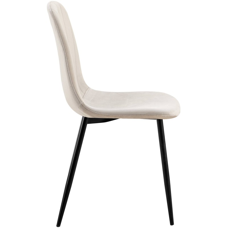 Juego de 4 sillas de comedor Baxter en terciopelo gris