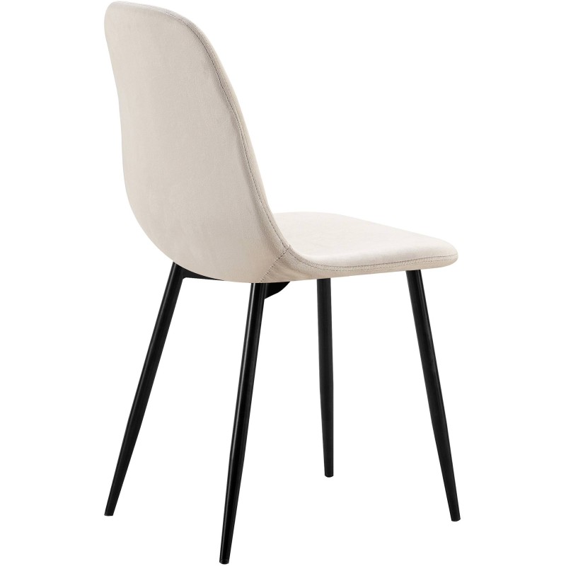 Juego de 4 sillas de comedor Baxter en terciopelo gris