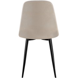 Juego de 4 sillas de comedor Baxter en terciopelo gris