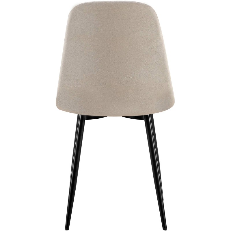 Juego de 4 sillas de comedor Baxter en terciopelo gris