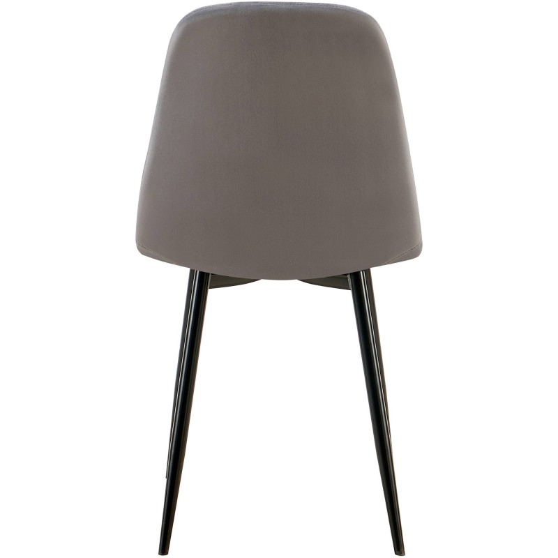 Juego de 4 sillas de comedor Baxter en terciopelo gris oscuro