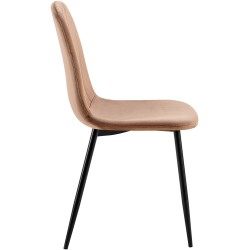 Juego de 4 sillas de comedor Baxter en terciopelo marrón