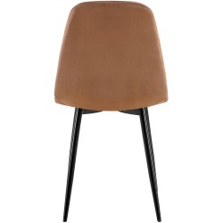Juego de 4 sillas de comedor Baxter en terciopelo marrón