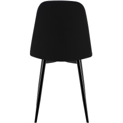 Juego de 4 sillas de comedor Baxter en terciopelo negro