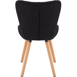 Juego de 2 sillas Elda, tapizadas en tela negra.