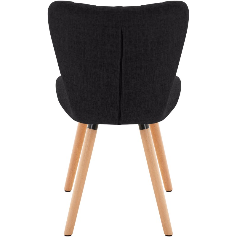 Juego de 2 sillas Elda, tapizadas en tela negra.