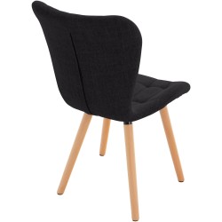 Juego de 2 sillas Elda, tapizadas en tela negra.