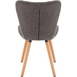 Juego de 2 sillas Elda, tapizadas en tela gris claro