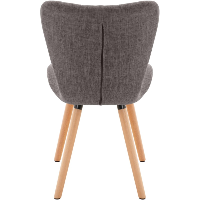 Juego de 2 sillas Elda, tapizadas en tela gris claro