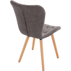 Juego de 2 sillas Elda, tapizadas en tela gris claro