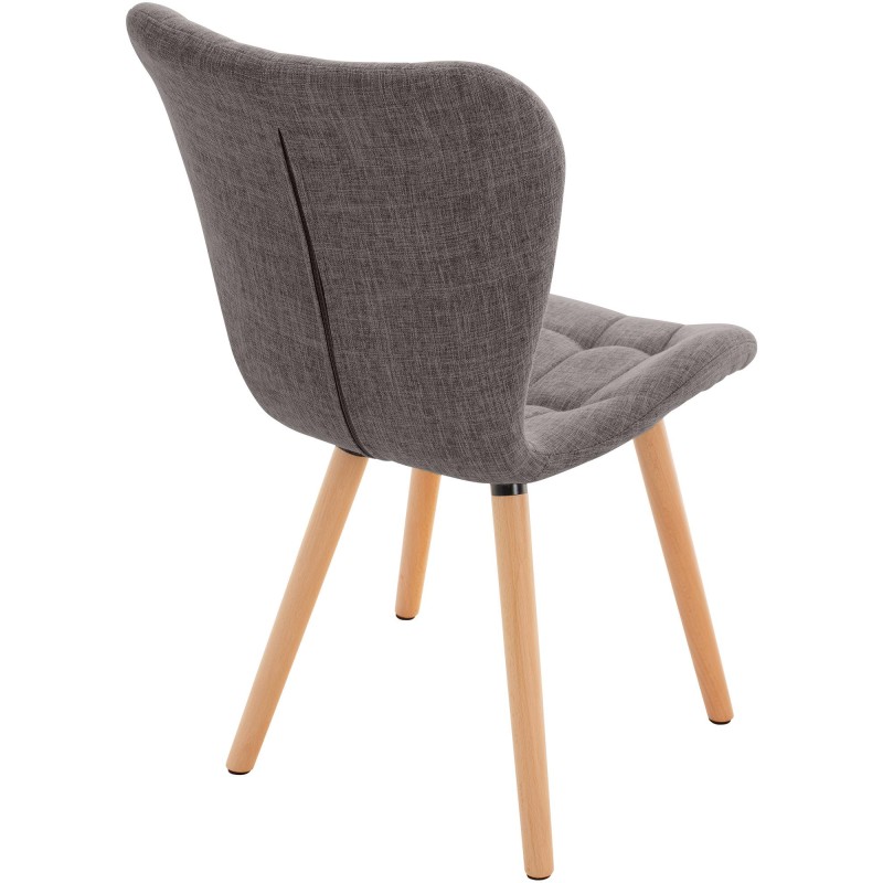 Juego de 2 sillas Elda, tapizadas en tela gris claro