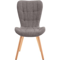 Juego de 2 sillas Elda, tapizadas en tela gris claro