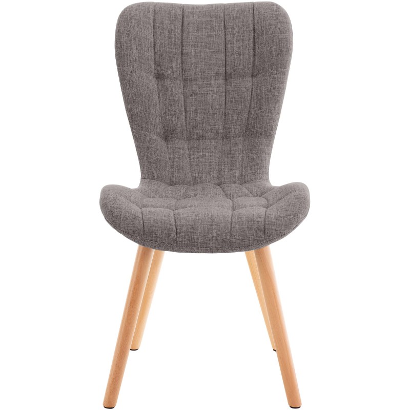 Juego de 2 sillas Elda, tapizadas en tela gris claro