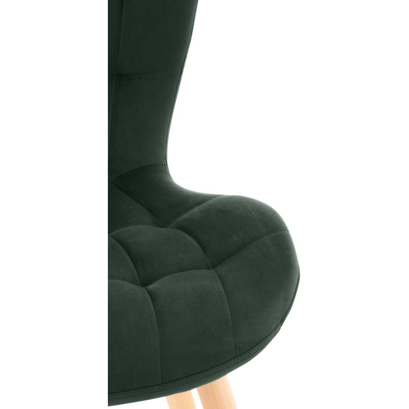 Juego de 2 sillas Elda, terciopelo verde