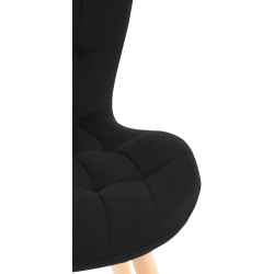 Juego de 2 sillas Elda en terciopelo negro