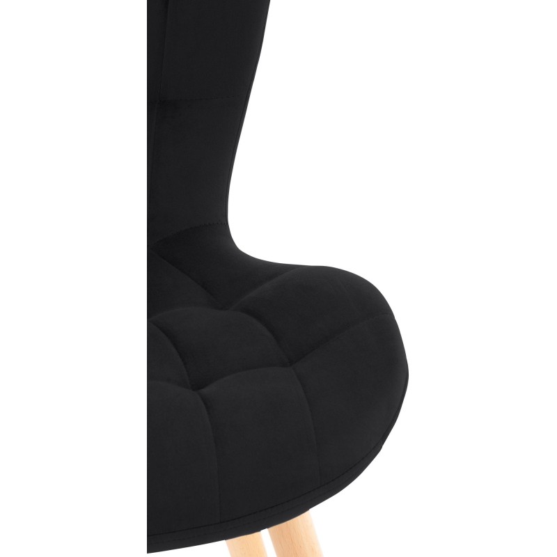 Juego de 2 sillas Elda en terciopelo negro