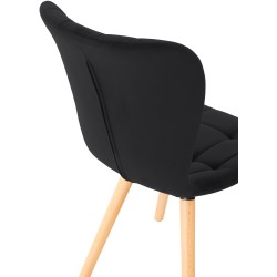 Juego de 2 sillas Elda en terciopelo negro