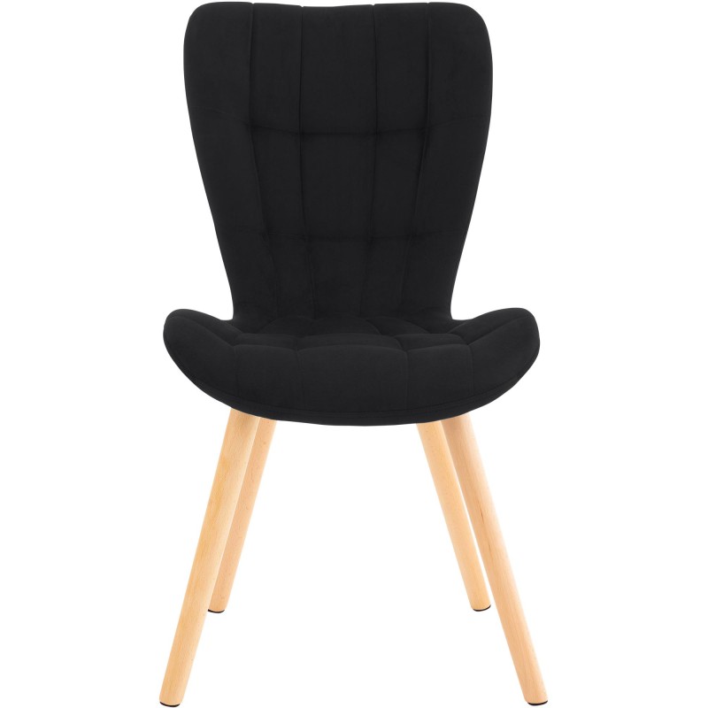 Juego de 2 sillas Elda en terciopelo negro