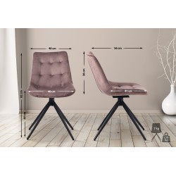 Juego de 2 sillas de comedor Merna en terciopelo marrón