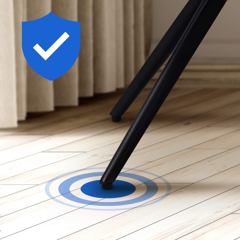 Juego de 2 sillas de comedor Merna en terciopelo azul oscuro