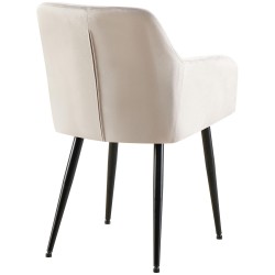 Juego de 2 sillas de comedor Monett, terciopelo, B, gris