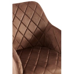 Juego de 2 sillas de comedor Monett, de terciopelo marrón