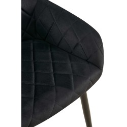 Juego de 2 sillas de comedor Monett, terciopelo, B, negras