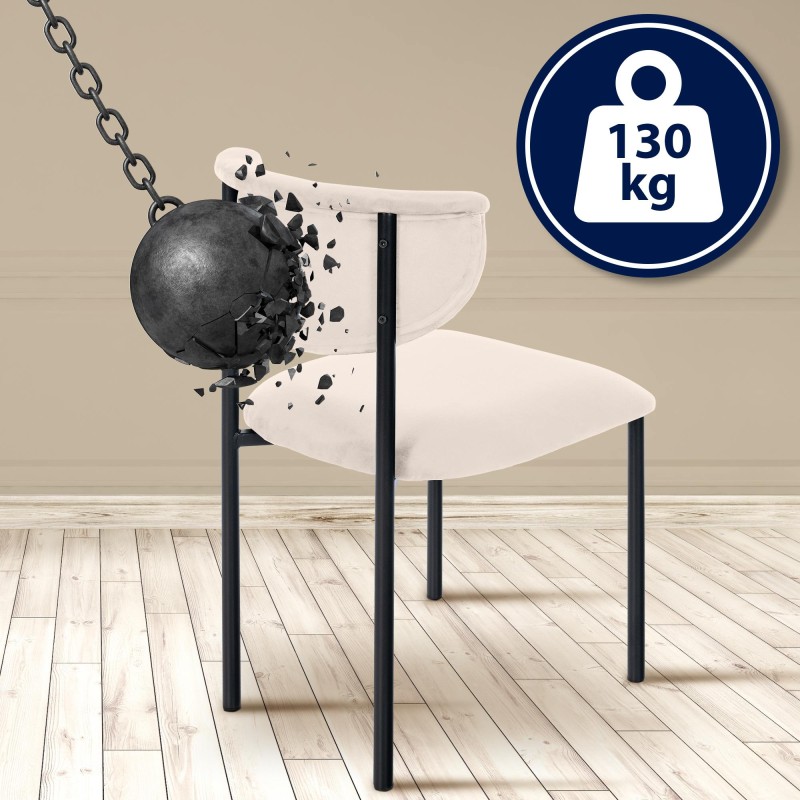 Juego de 2 sillas de visita Gambell en terciopelo color crema