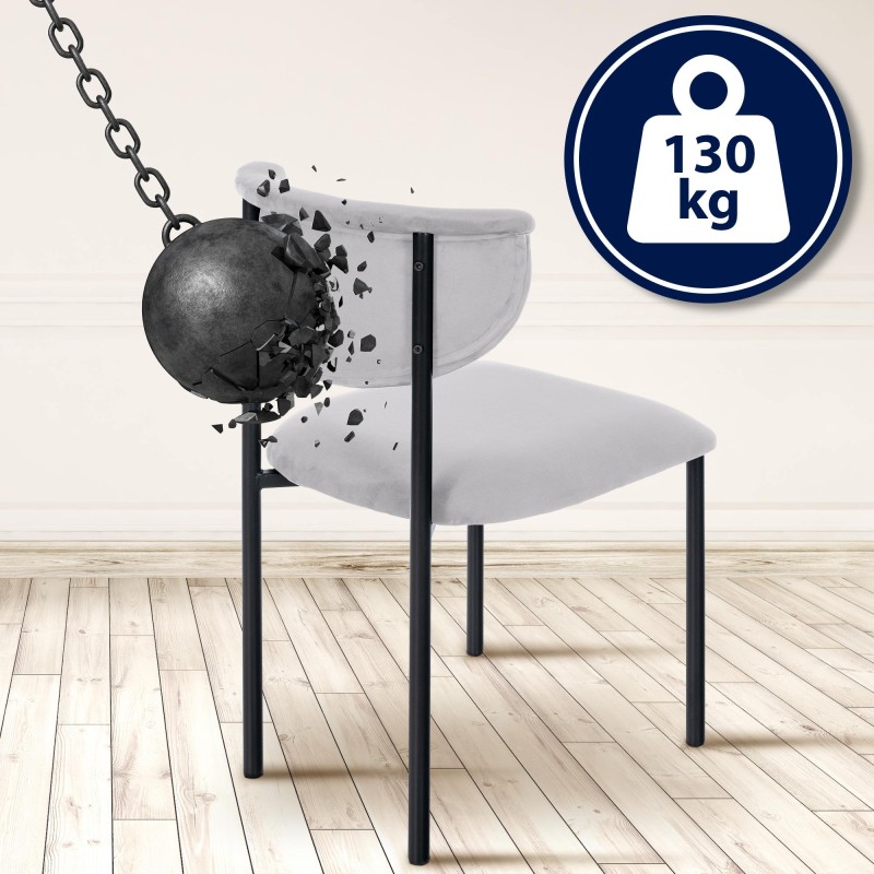 Juego de 2 sillas de visita Gambell, de terciopelo gris