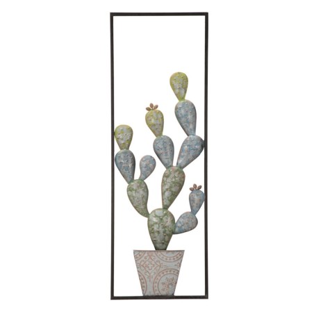 Decoración de pared con marco de cactus industrial – Modelo A – 31x90 cm – Estilo taller y naturaleza